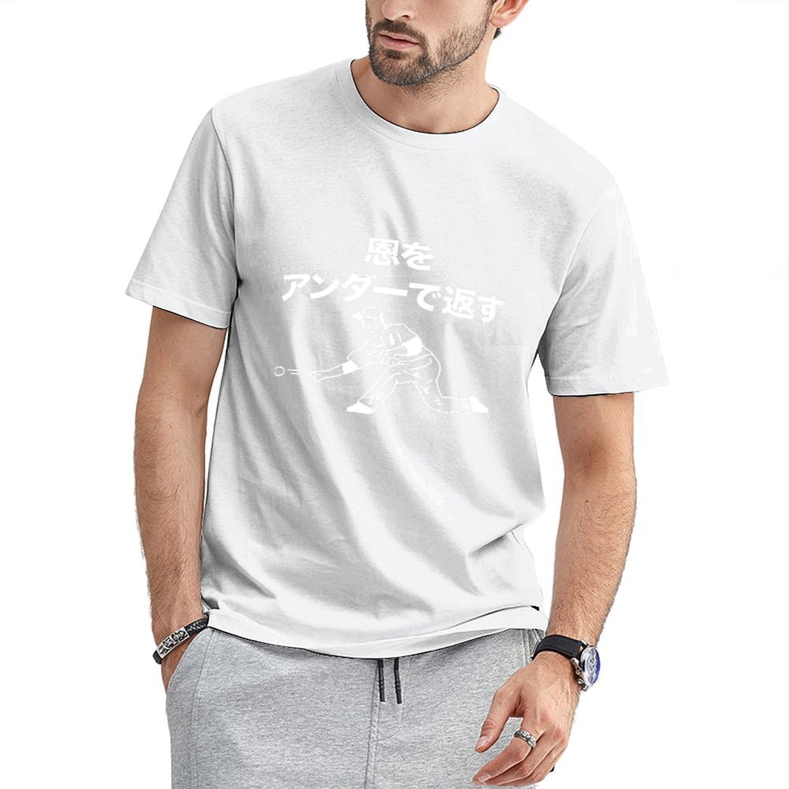 Inkmay Casual Cotton T-shirt Unisex T-shirtClassic Fit Logo-Ready T-Shirt