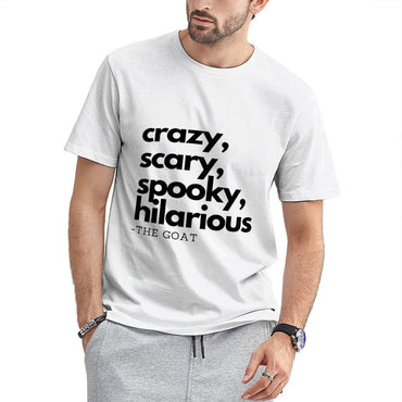 Inkmay Casual Cotton T-shirt Crazy Scary Spooky Hilarious The Goat Unisex T-shirt