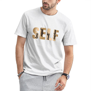 Inkmay Casual Cotton T-shirt Self Love Respect Worth Confidence Art Unisex T-shirtLifestyle Moisture-Wicking T-Shirt