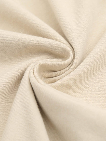 180g pure cotton short-sleeved shirt Light apricot