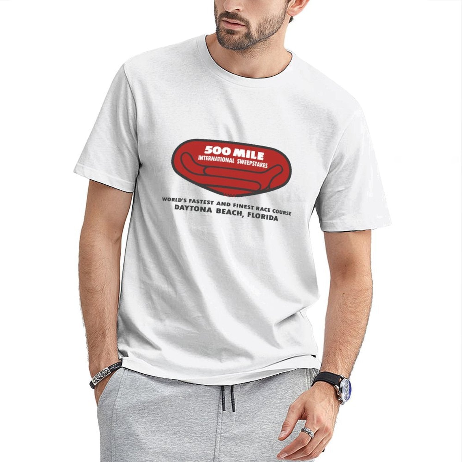 Inkmay Casual Cotton T-shirt Red Oval With Text Inside Unisex T-shirtSoftFeel EasyWear T-Shirt