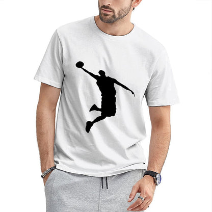 Inkmay Casual Cotton T-shirt Abstract Geometric Design With Black Squares Unisex T-shirtFade-Proof EverydayWear T-Shirt