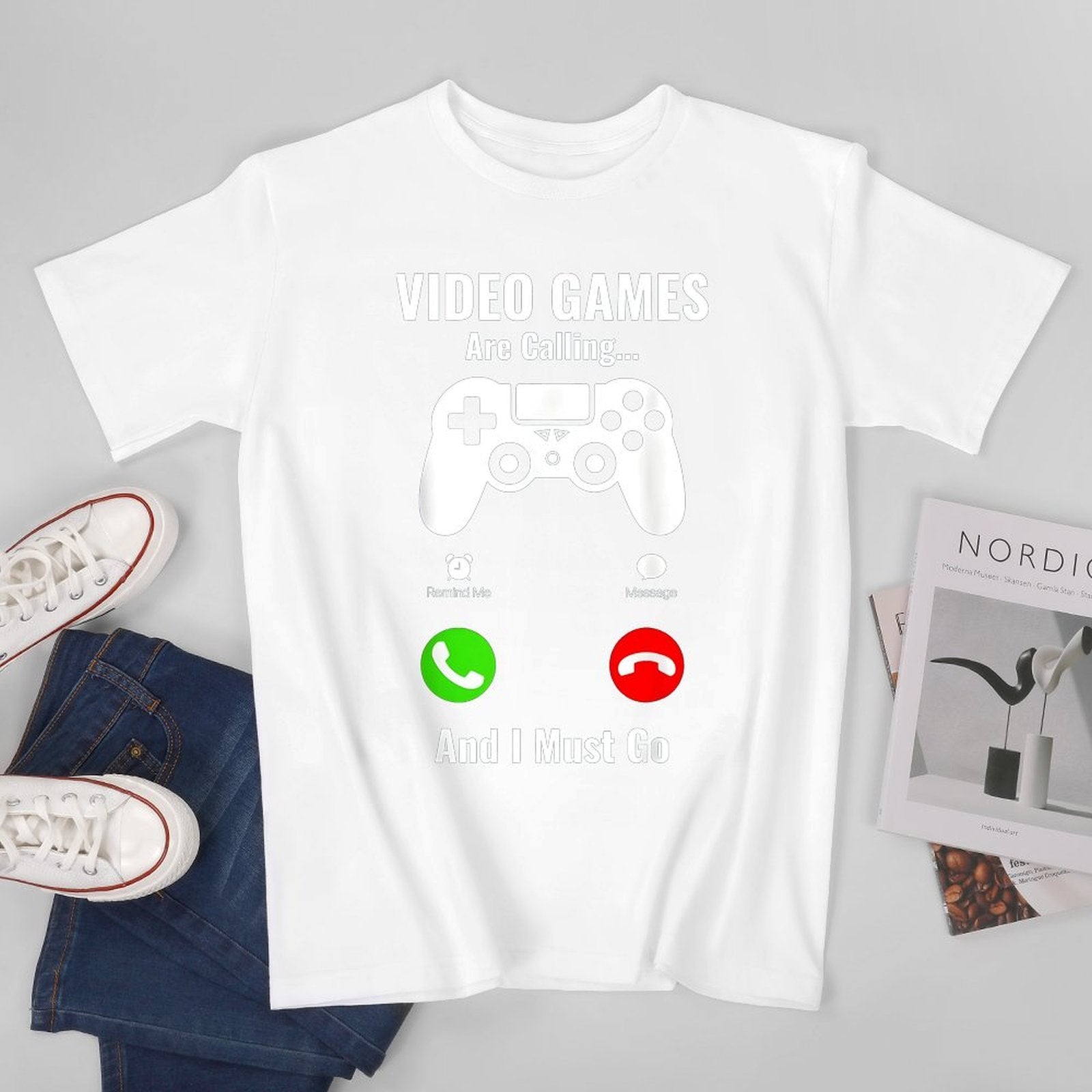 Inkmay Casual  Cotton T-shirt Video Games Are Calling And Must Unisex T-shirtClean Edges Standard T-Shirt