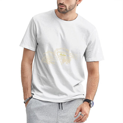 Inkmay Casual Cotton T-shirt Simple Sky With Cloud Pattern Design Unisex T-shirtDaily Indoor T-Shirt