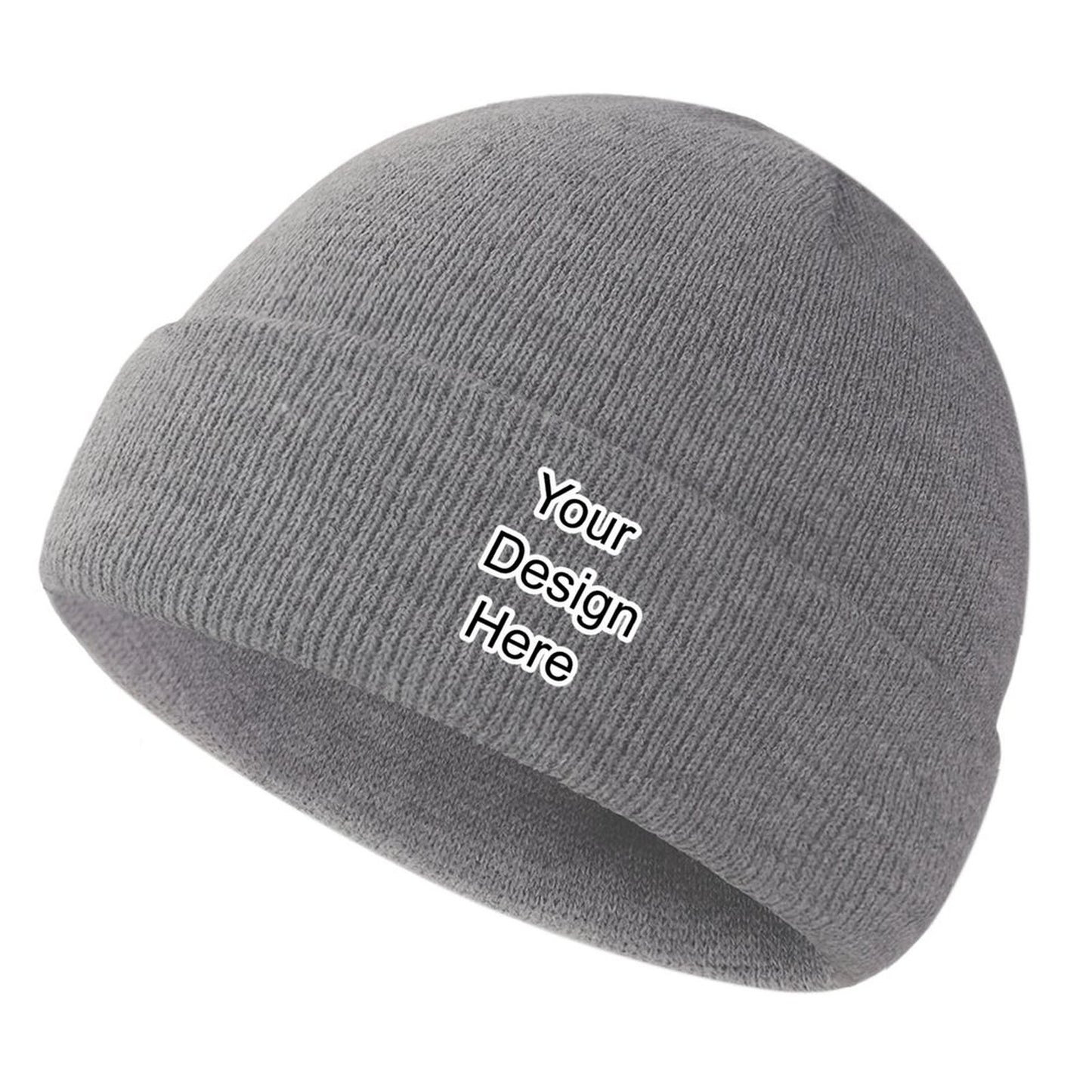 Custom grey knit hat