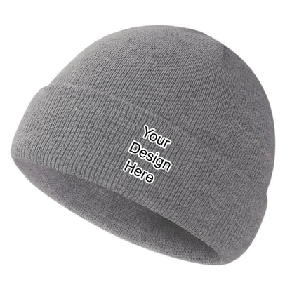 Custom grey knit hat