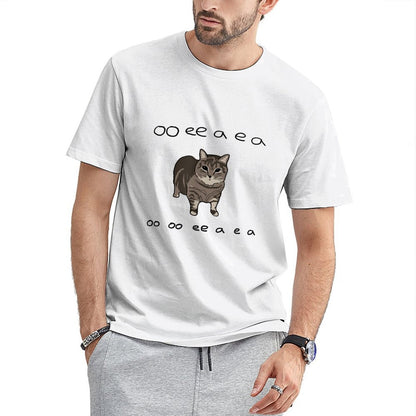 Inkmay Casual Cotton T-shirt Cat With Brown And Gray Fur Unisex T-shirtMidweight Classic T-Shirt