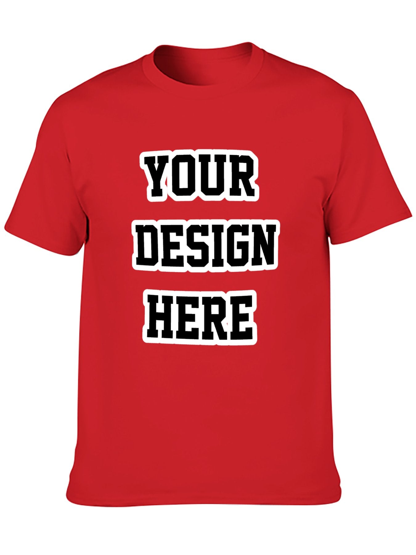 Custom adult heat transfer short-sleeved T-shirts  Red