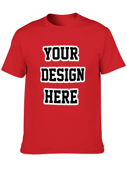 Custom adult heat transfer short-sleeved T-shirts  Red