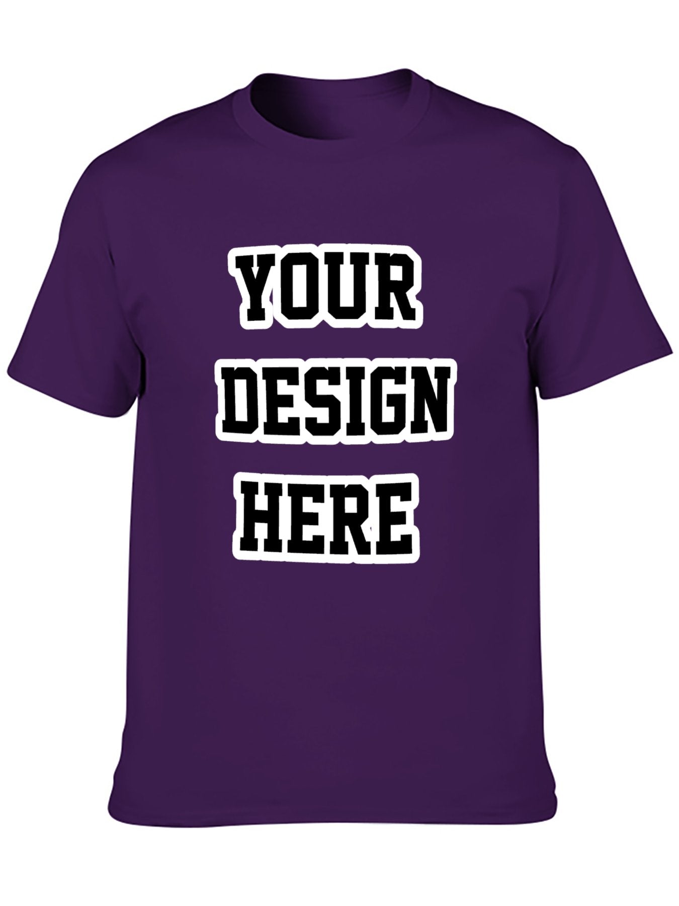 Custom adult heat transfer short-sleeved T-shirts  purple
