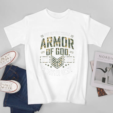 Inkmay Casual  Cotton T-shirt Camouflage Print With Text Overlay Unisex T-shirtEverydayFit EverydayComfort T-Shirt