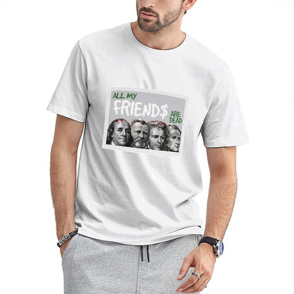 Inkmay Casual Cotton T-shirt All My Friends Are Dead Art Unisex T-shirtPrinting SmoothWear T-Shirt