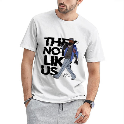 Inkmay Casual Cotton T-shirt Man Wearing Jacket And Jeans Art Unisex T-shirtStreet Simple T-Shirt