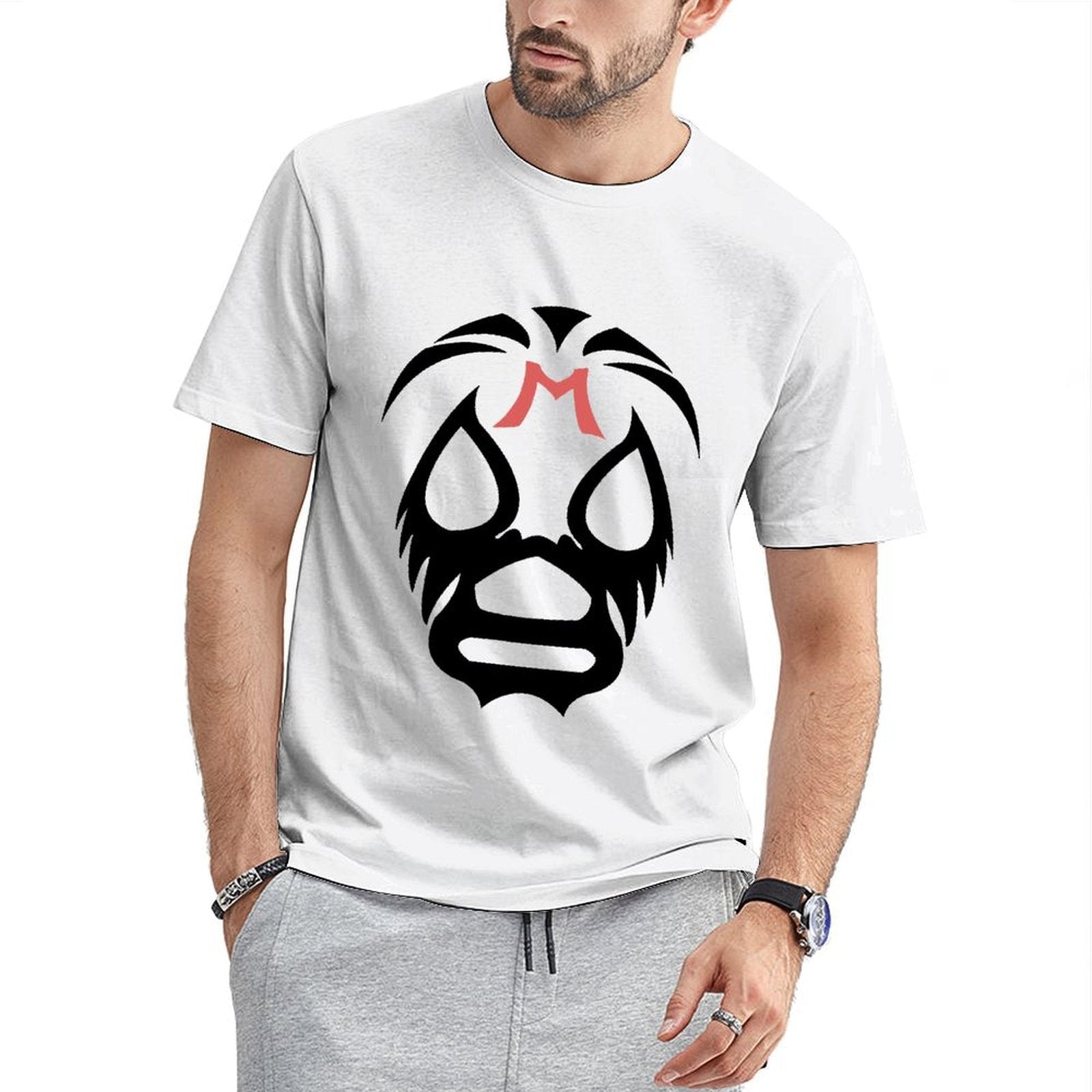 Inkmay Casual Cotton T-shirt Solid Coral Color Top Design Unisex T-shirtIndoor Retro T-Shirt