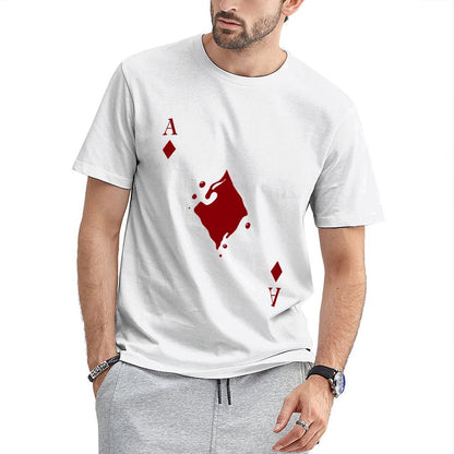 Inkmay Casual Cotton T-shirt Solid Red Background With White Border Unisex T-shirtCityStyle Street T-Shirt