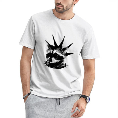 Inkmay Casual Cotton T-shirt Abstract Black And White Design Art Unisex T-shirtCityStyle Solid T-Shirt