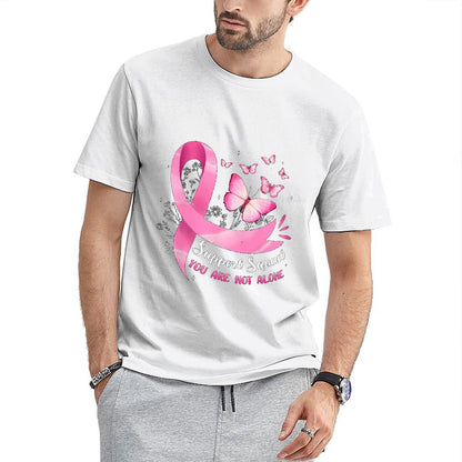 inkmay-casual-cotton-t-shirt-pink-ribbon-butterflies-support-squad-design-unisex-t-shirt