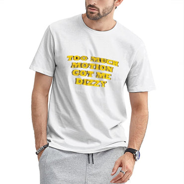 Inkmay Casual Cotton T-shirt Bold Yellow Text On Black Background Unisex T-shirtFitted Regular T-Shirt