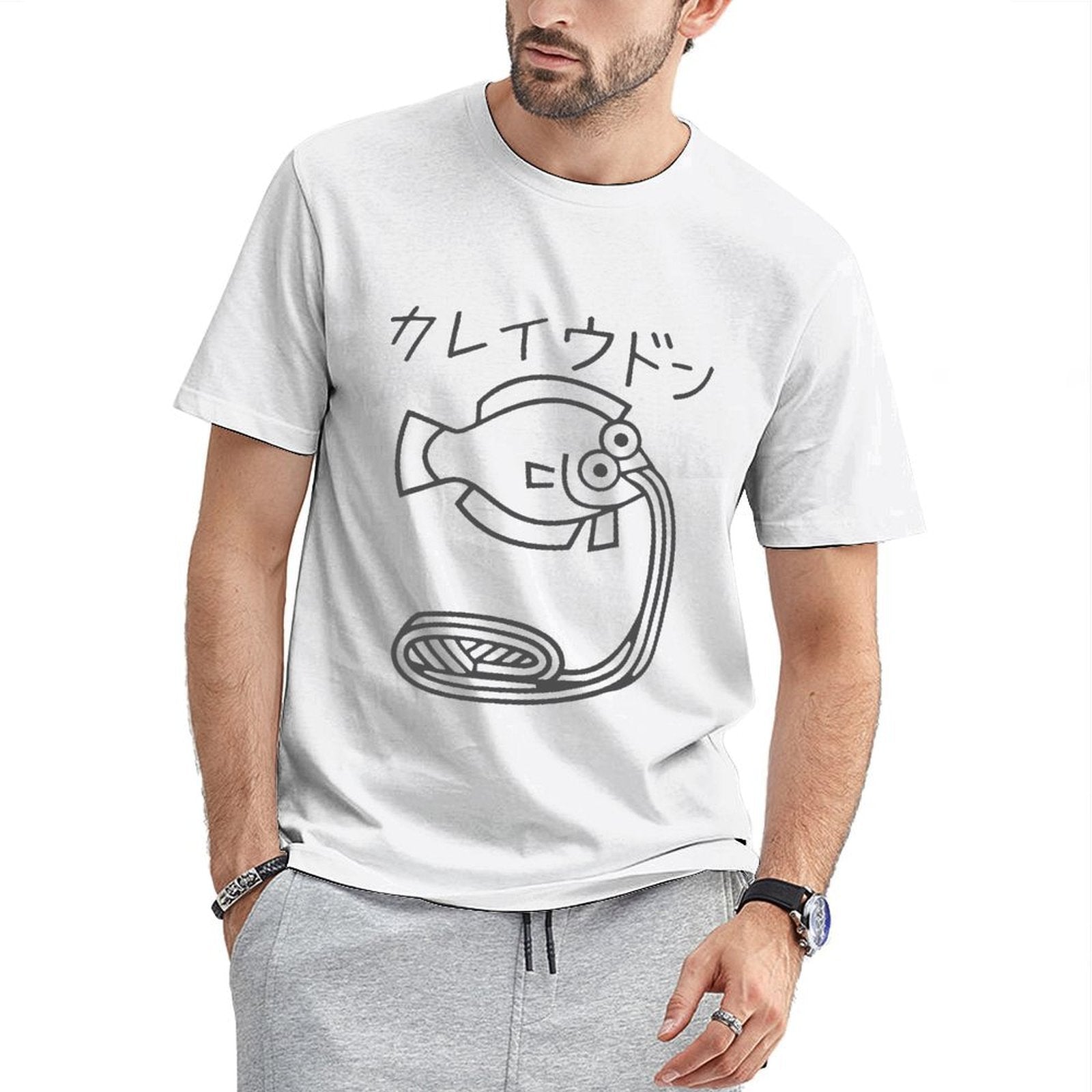 Inkmay Casual Cotton T-shirt Solid Gray Background No Pattern Prints Unisex T-shirtDaily ClassicFit T-Shirt