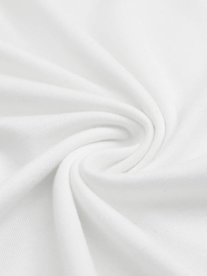 180g pure cotton crew neck long-sleeved shirt white