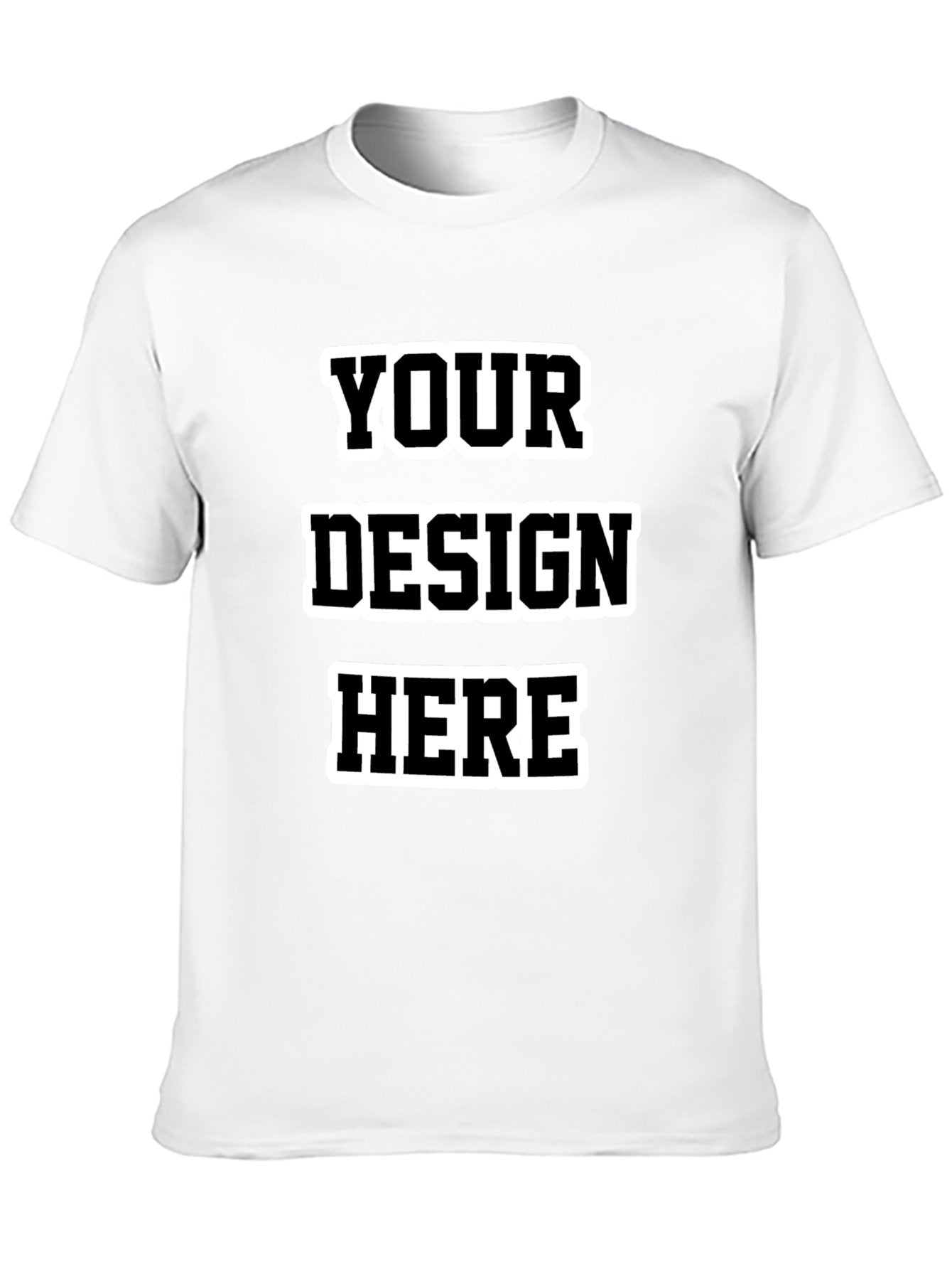 Custom adult heat transfer short-sleeved T-shirts white