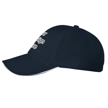 Custom dark navy blue sandwich baseball cap