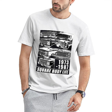 Inkmay Casual Cotton T-shirt Square Body Life Print Pattern Art Unisex T-shirtSoftstyle EverydayFit T-Shirt