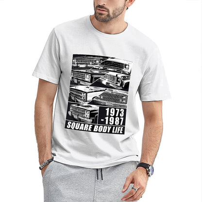 Inkmay Casual Cotton T-shirt Square Body Life Print Pattern Art Unisex T-shirtSoftstyle EverydayFit T-Shirt