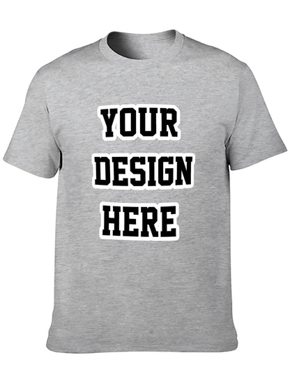 Custom adult heat transfer short-sleeved T-shirts  gray