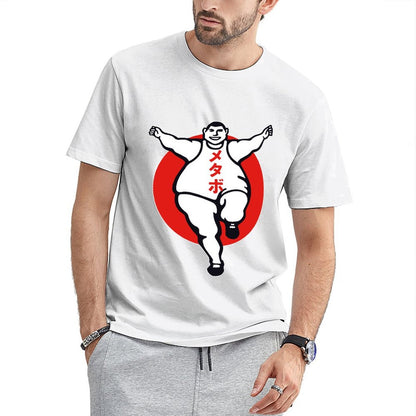 Inkmay Casual Cotton T-shirt Bold Red Circle With Sumo Wrestler Unisex T-shirtActiveStyle Softstyle T-Shirt