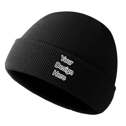 Custom black knit hat