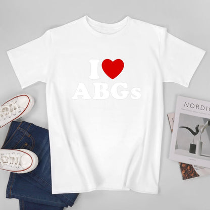Inkmay Casual  Cotton T-shirt I Love Abcs With Heart Unisex T-shirtEverydayFit Series T-Shirt