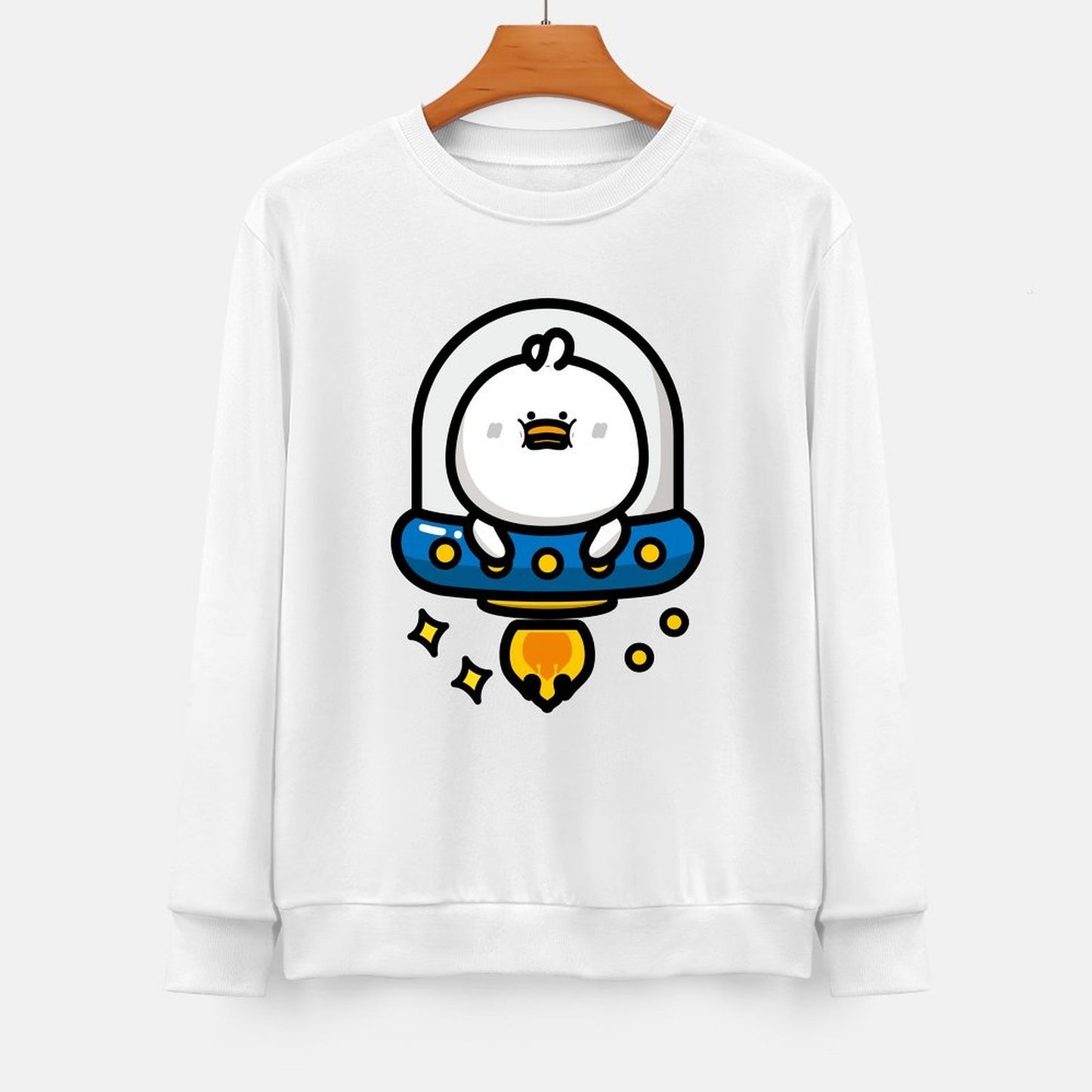 Front Patterned Long Sleeve TopLooseFit Sleek