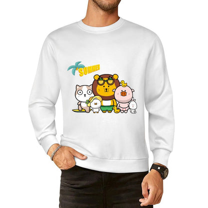 Front Patterned Long Sleeve Top Minimal Crewneck