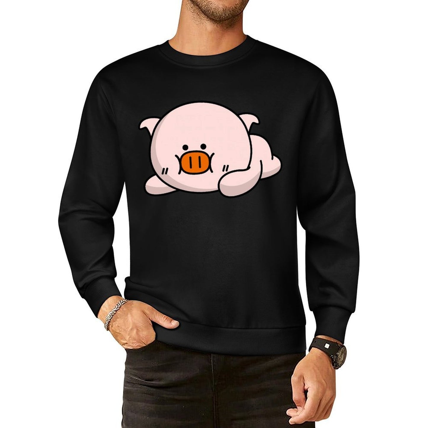 Front Patterned Long Sleeve TopStreetLine Natural