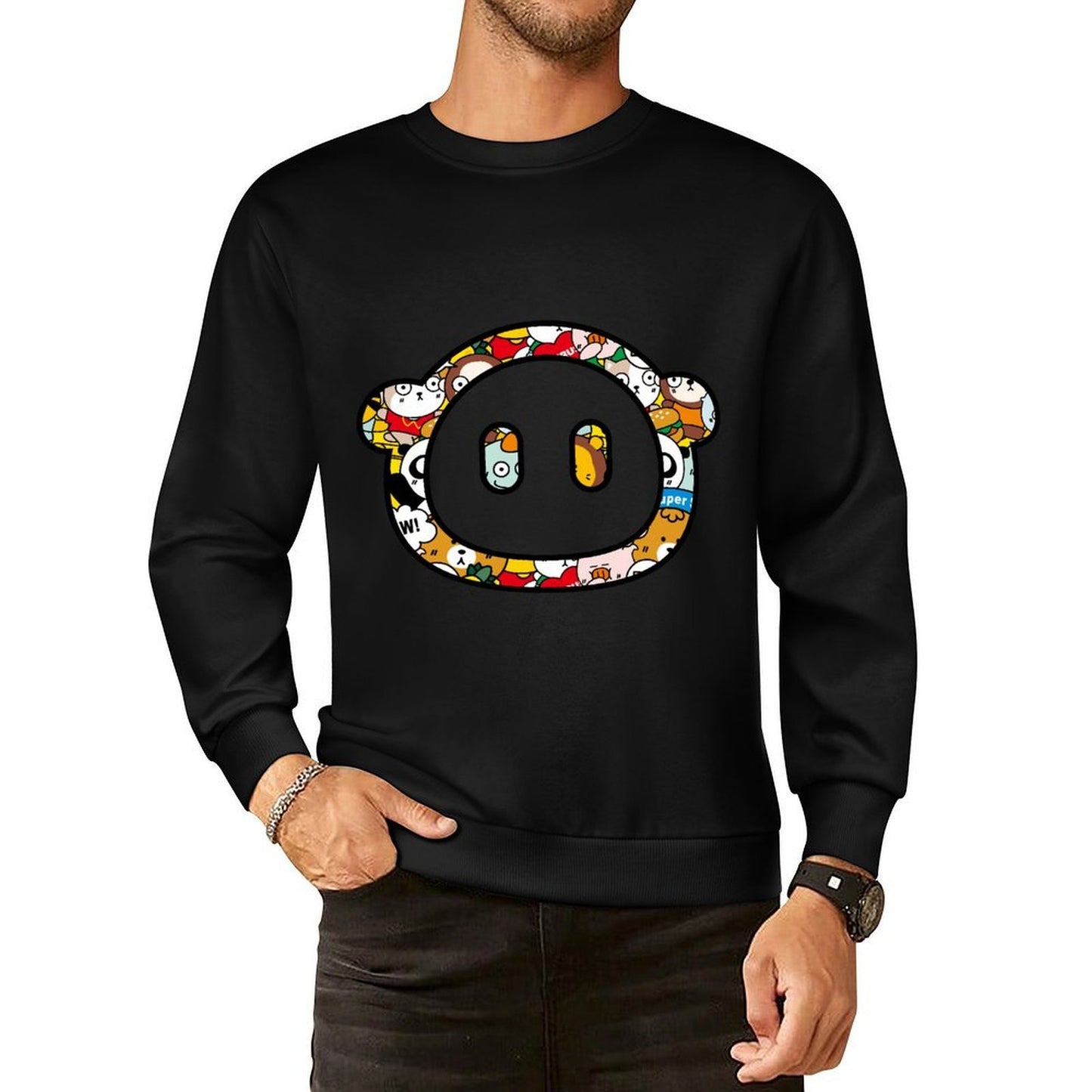 Front Patterned Long Sleeve TopBatch-Printed Moisture-Wicking