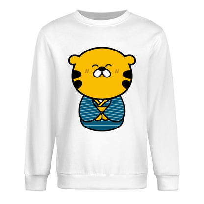 Front Patterned Long Sleeve TopPrinting Crew Neck