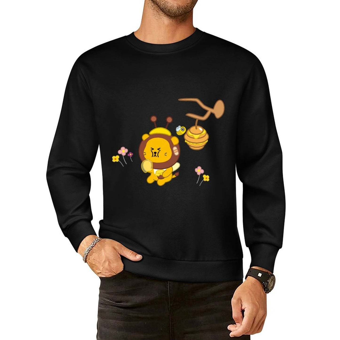 Front Patterned Long Sleeve TopSimpleFit Simple