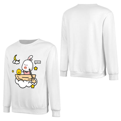 Front Patterned Long Sleeve TopFresh Smooth Feel