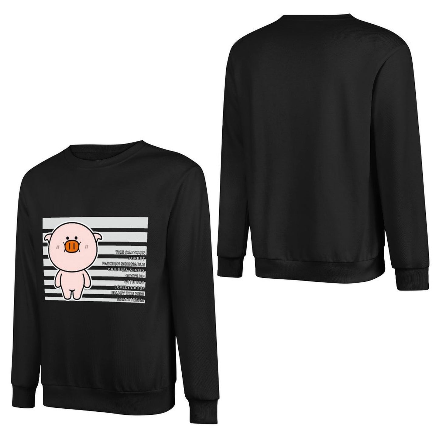 Front Patterned Long Sleeve TopFitted Oversized