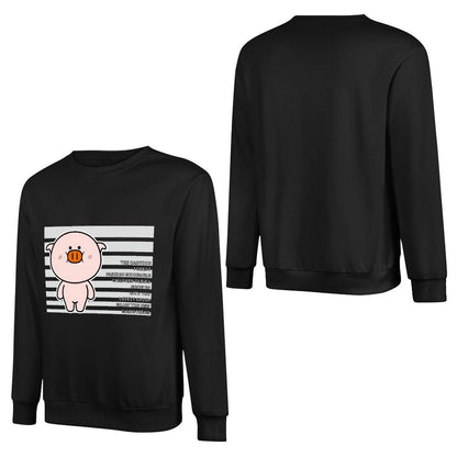 Front Patterned Long Sleeve TopFitted Oversized