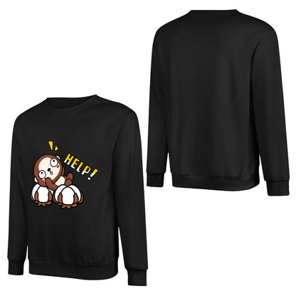 Front Patterned Long Sleeve TopCrew Neck StreetStyle