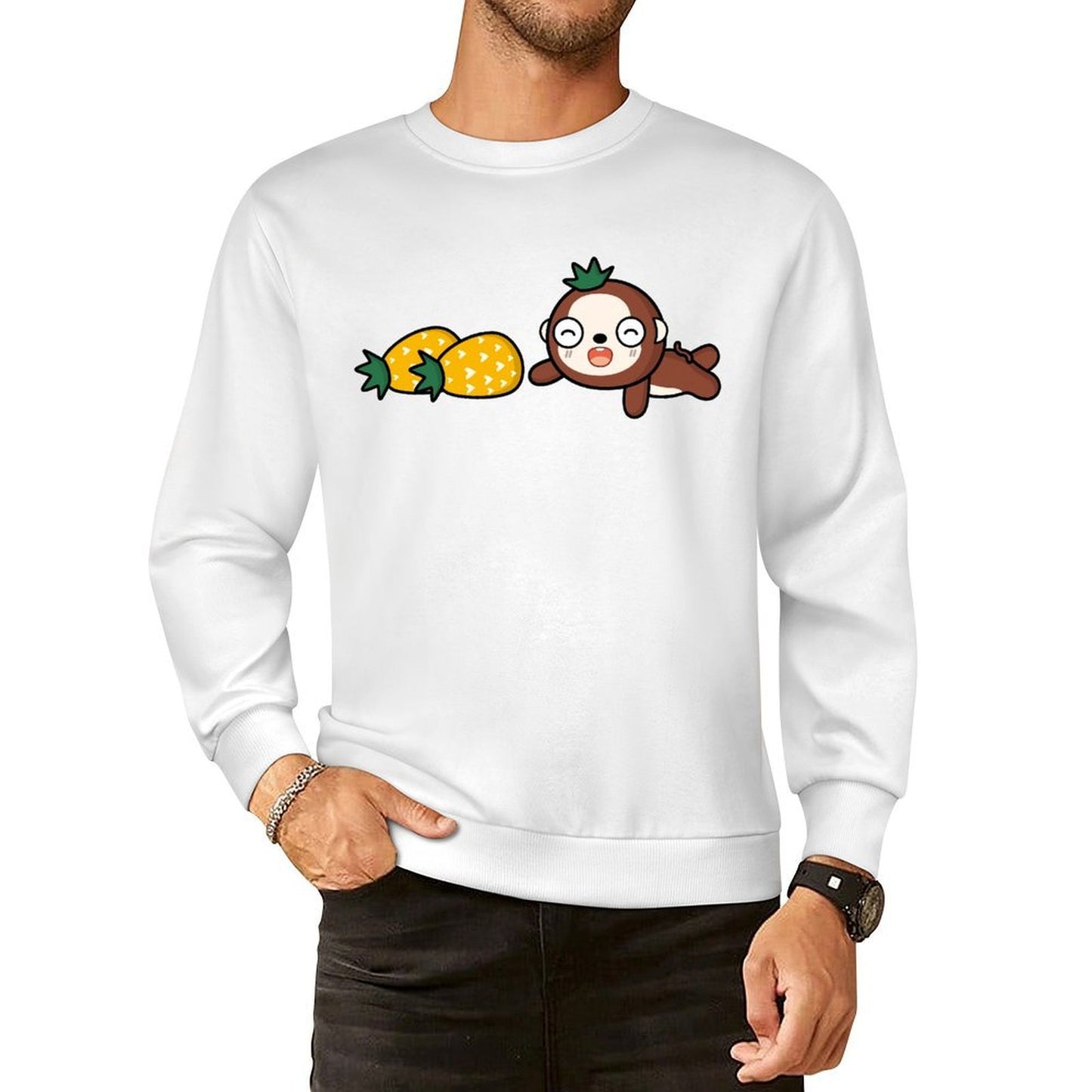 Front Patterned Long Sleeve TopReliable Double-Stitched