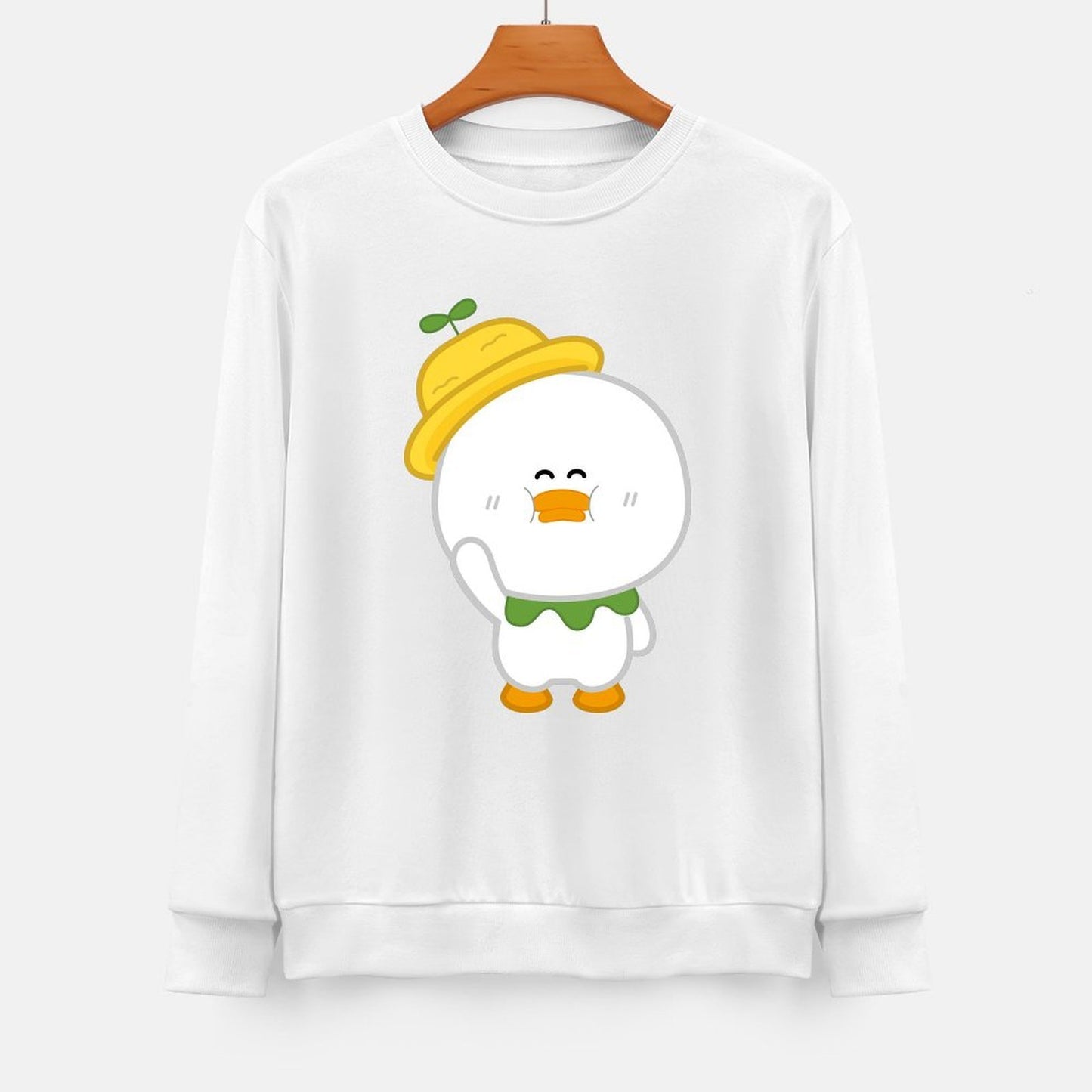 Front Patterned Long Sleeve TopLifestyleLine Crew Neck