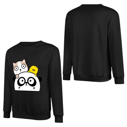 Front Patterned Long Sleeve TopTear-Resistant Retro