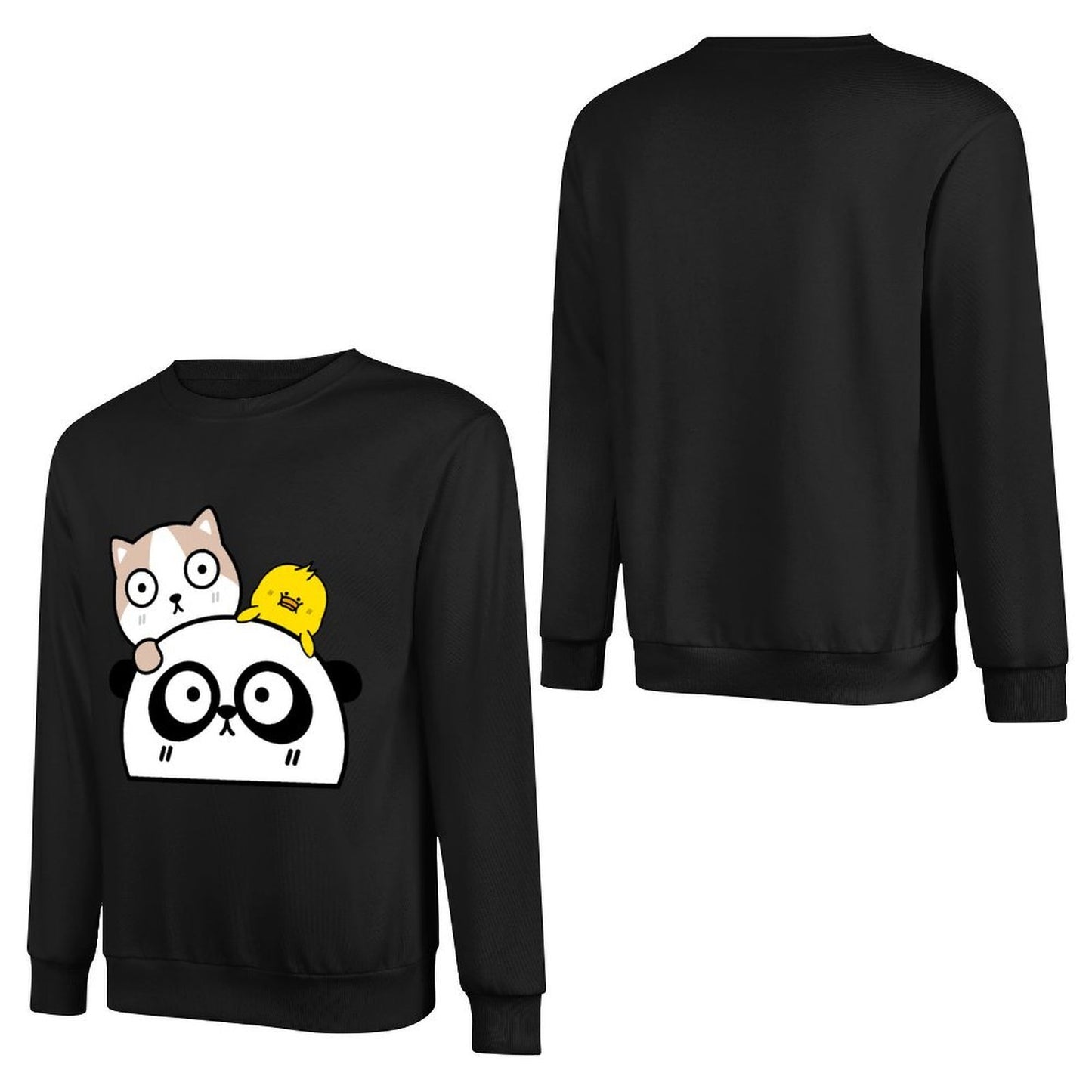 Front Patterned Long Sleeve TopTear-Resistant Retro