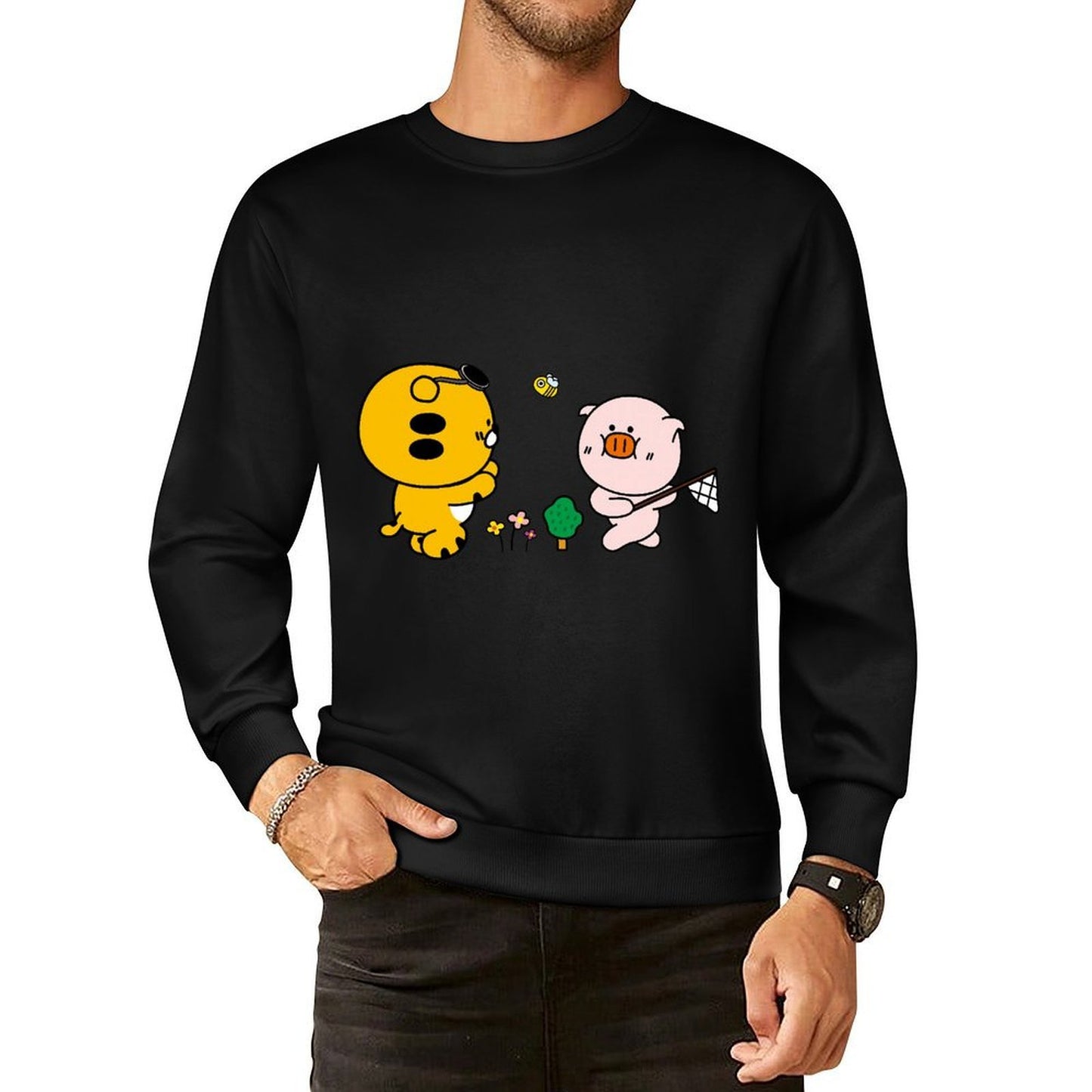 Front Patterned Long Sleeve TopClean EverydayFit