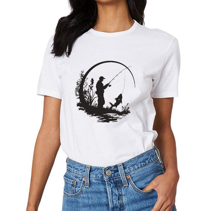 Inkmay Casual Cotton T-shirt Abstract Black Background With White Arrows Unisex T-shirtModernFit ClassicStyle T-Shirt