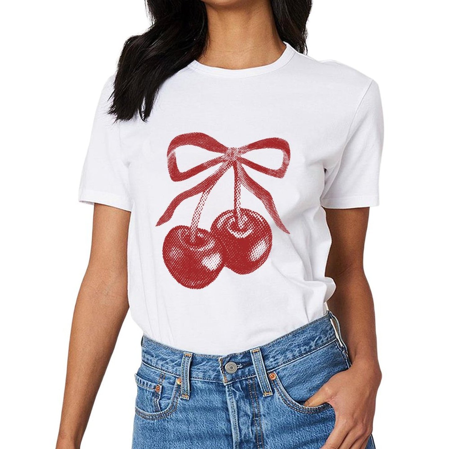 Inkmay Casual Cotton T-shirt Solid Red Background No Patterns Unisex T-shirtMinimalist Eco / Sustainable T-Shirt
