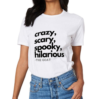 Inkmay Casual Cotton T-shirt Crazy Scary Spooky Hilarious The Goat Unisex T-shirt